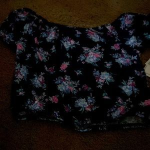 Navy shirt with flowers